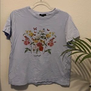 Purple lavender floral butterfly tee